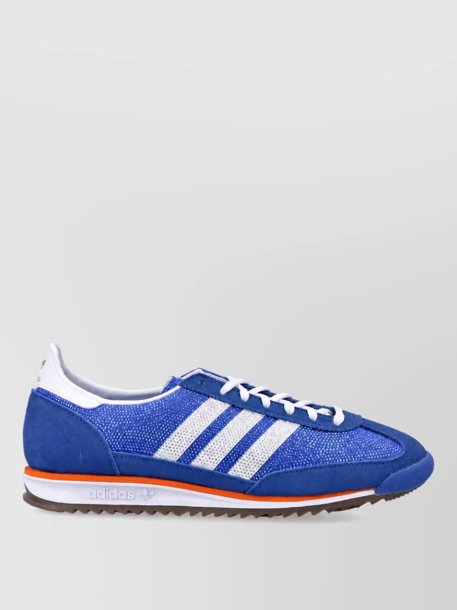 Adidas Originals Leather Rhinestone-Embellished Lace-Up Sneakers