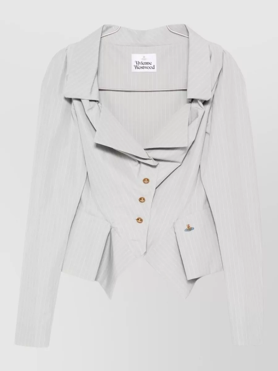 Vivienne Westwood Pinstripe Cropped Fitted Jacket