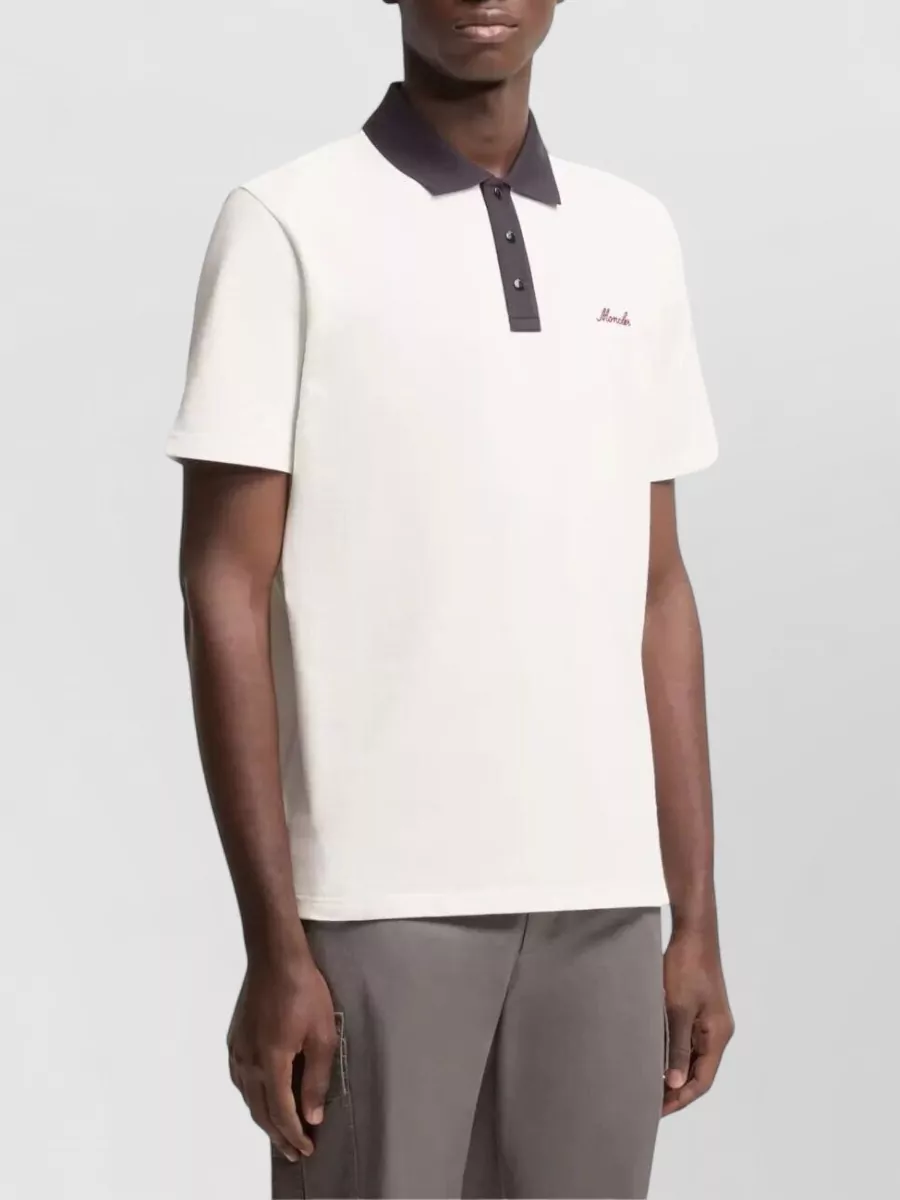 Moncler Polo Shirt Cotton Piqué Logo Embroidery