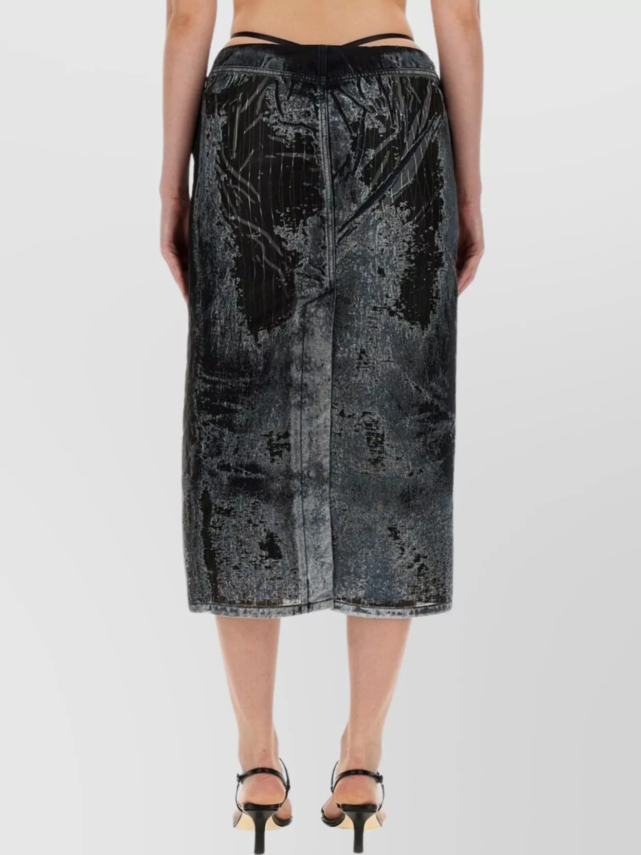 Shop Diesel High Waist Elastic Waistband Midi Skirt