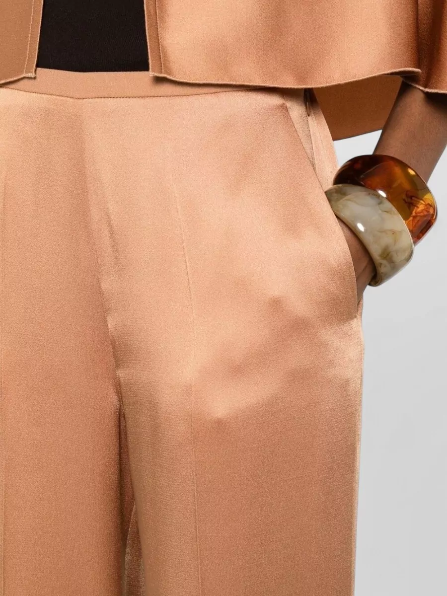 Forte Forte High-Rise Satin Wide-Leg Suit Trousers