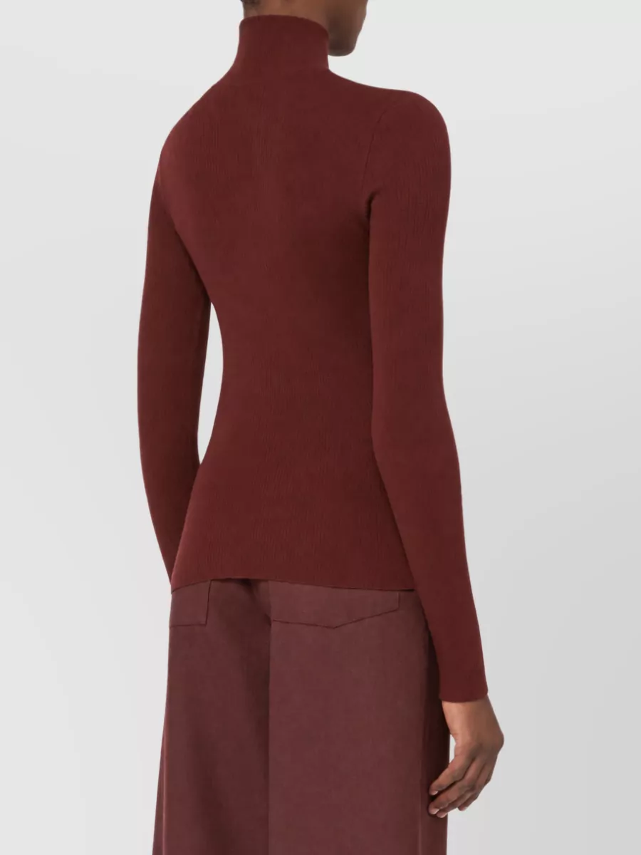 Max Mara Wool Ribbed Turtleneck Sweater