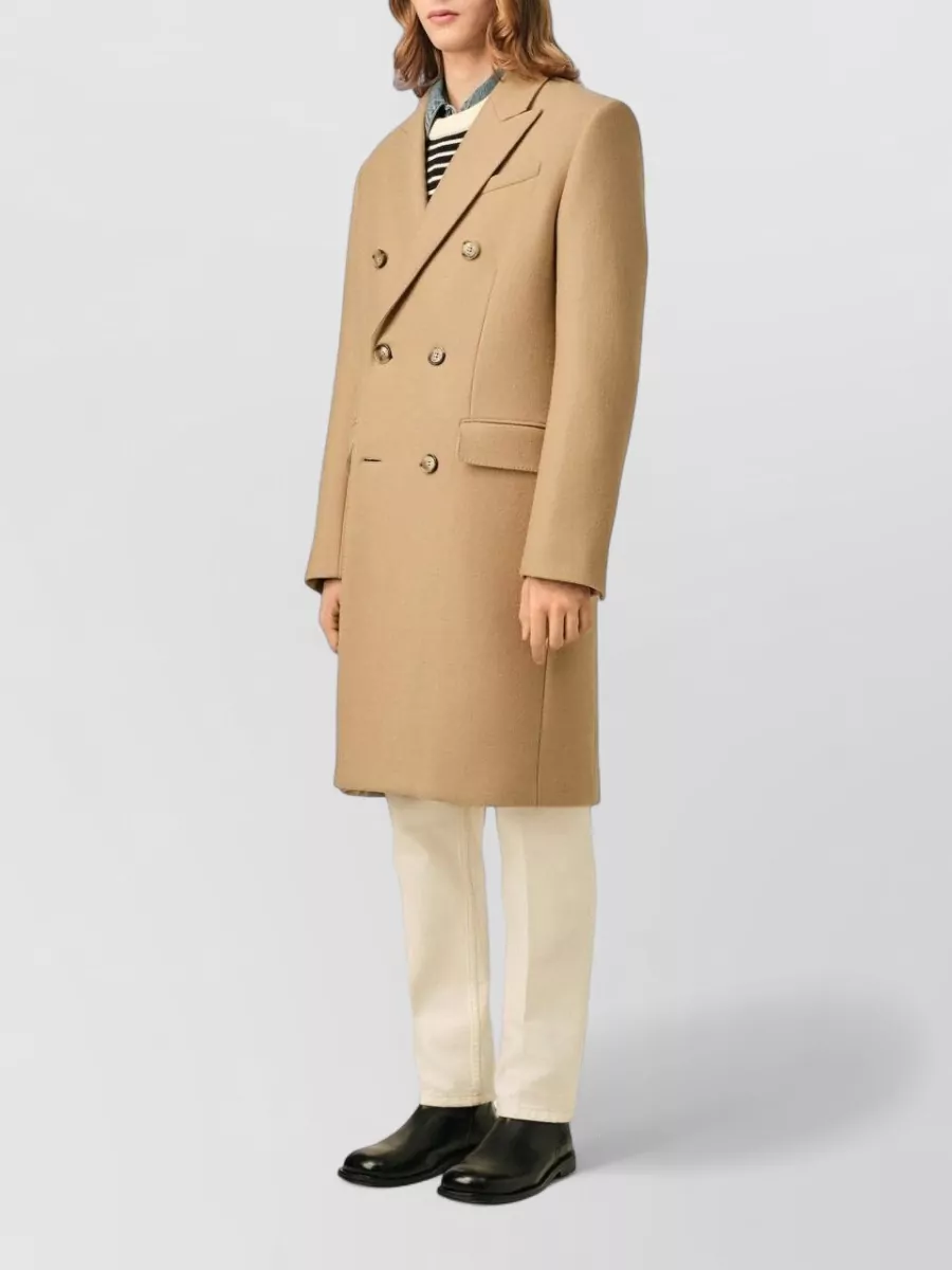 Ami Paris Virgin Wool Double-Breasted Coat