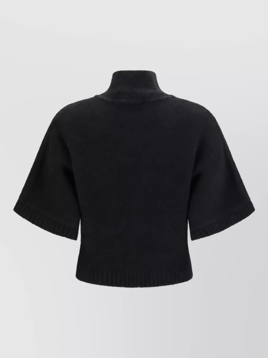 Alaïa Cashmere Cropped Turtleneck Sweatshirt