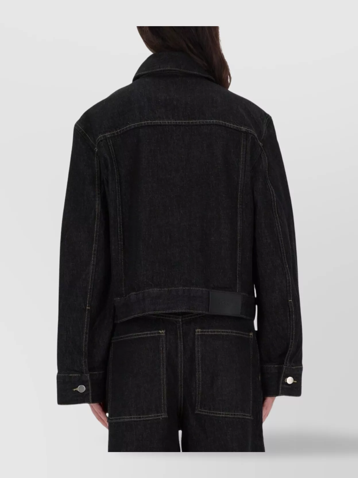 Studio Nicholson Collared Jacket With Contrast Stitching And Pockets