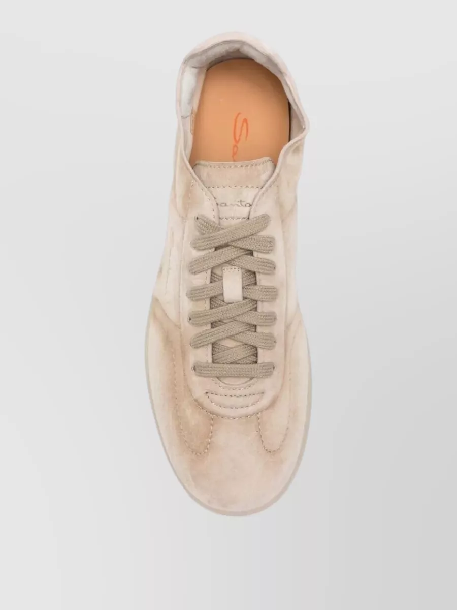 Santoni Leather Lace-Up Sneakers