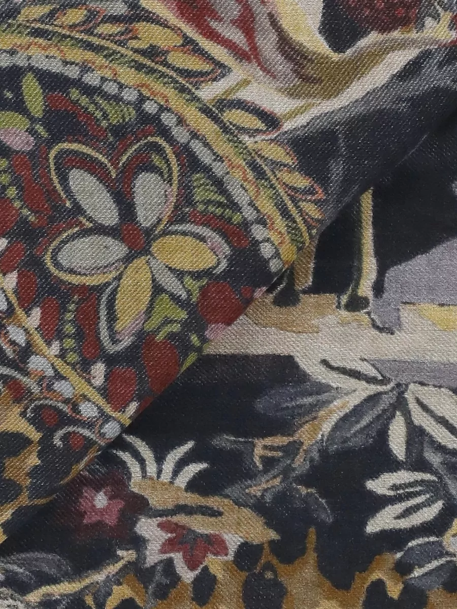 Etro Cashmere-Blend Floral Animal-Print Scarf