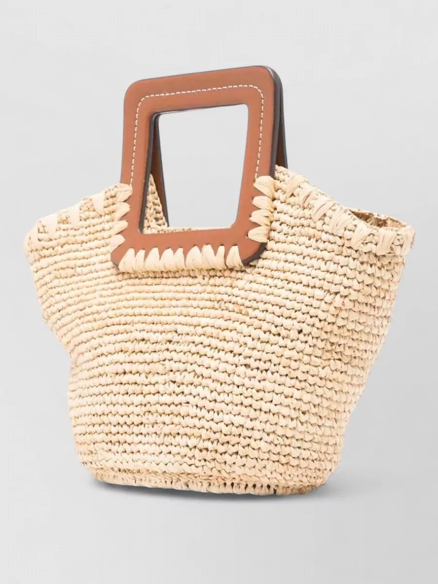 Staud Shirley Mini Raffia Tote Bag