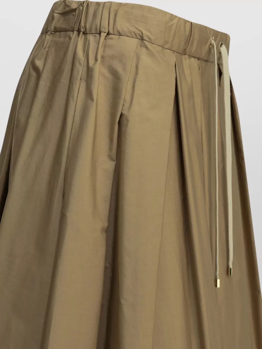 S Max Mara Cotton Long A-Line Pleated Skirt
