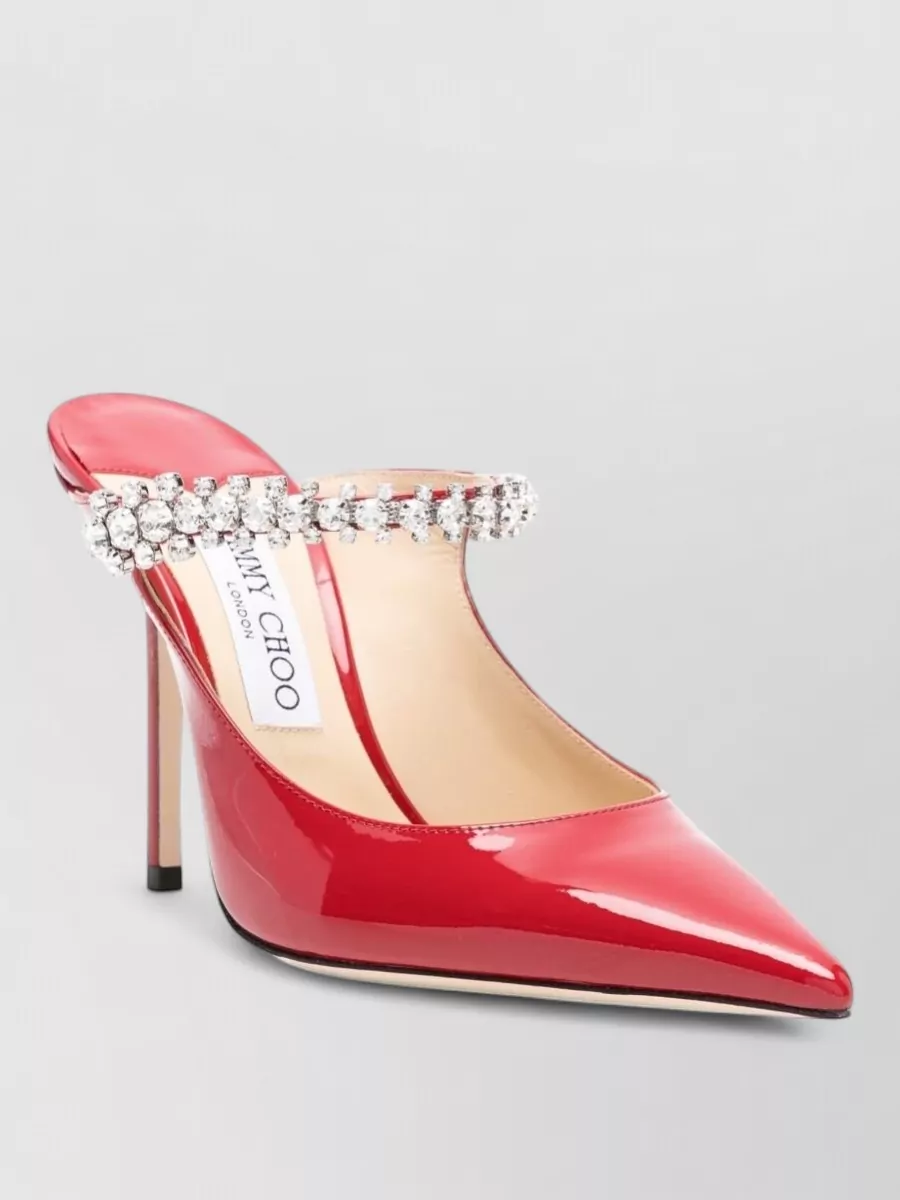 Jimmy Choo Crystal-Embellished Leather Pointed-Toe Pumps