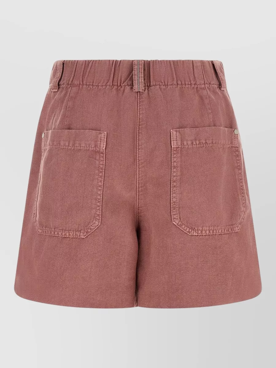 Brunello Cucinelli Cotton Linen Wide-Leg Cropped Shorts