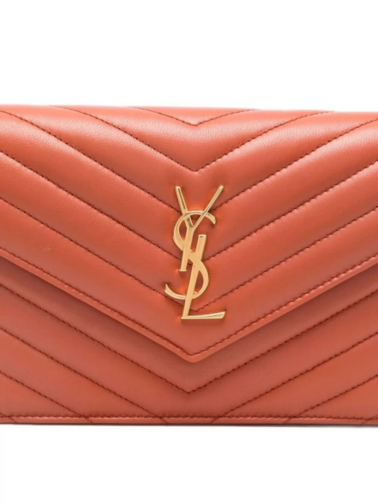 Saint Laurent Ysl Chevron Quilted Chain Strap Purse