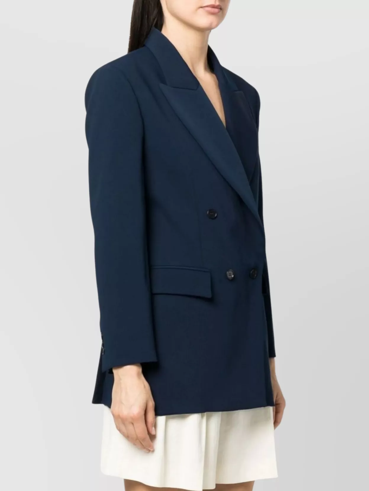 Parosh Double-Breasted Jacket Buttoned Cuffs