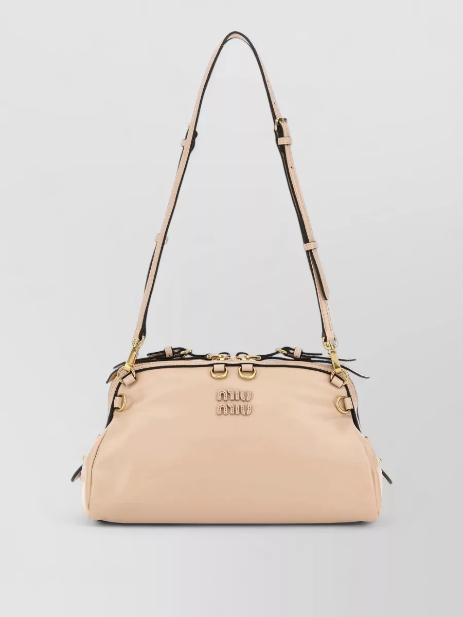 Miu Miu Leather Clutch Bag Adjustable Double Strap