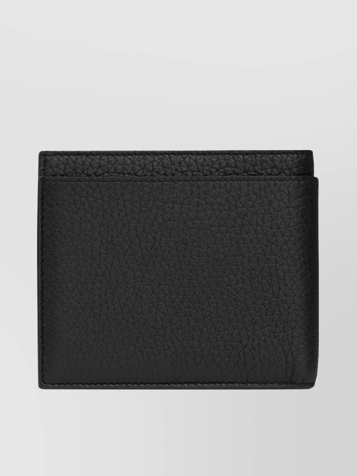 Saint Laurent Compact Hammered Leather Wallet With Coin Purse In Black