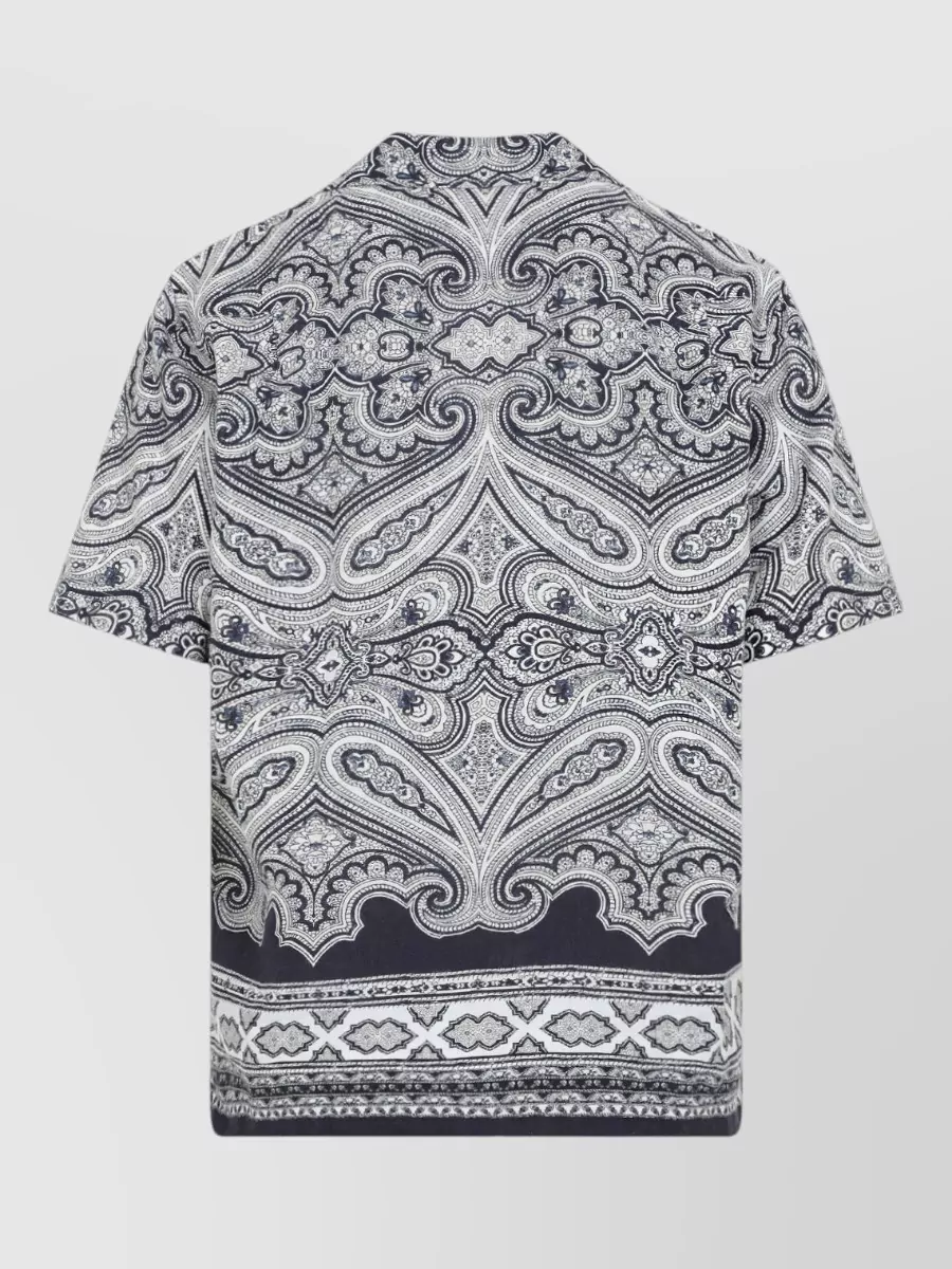 Orlebar Brown Linen Paisley-Print Short-Sleeve Bowling Shirt