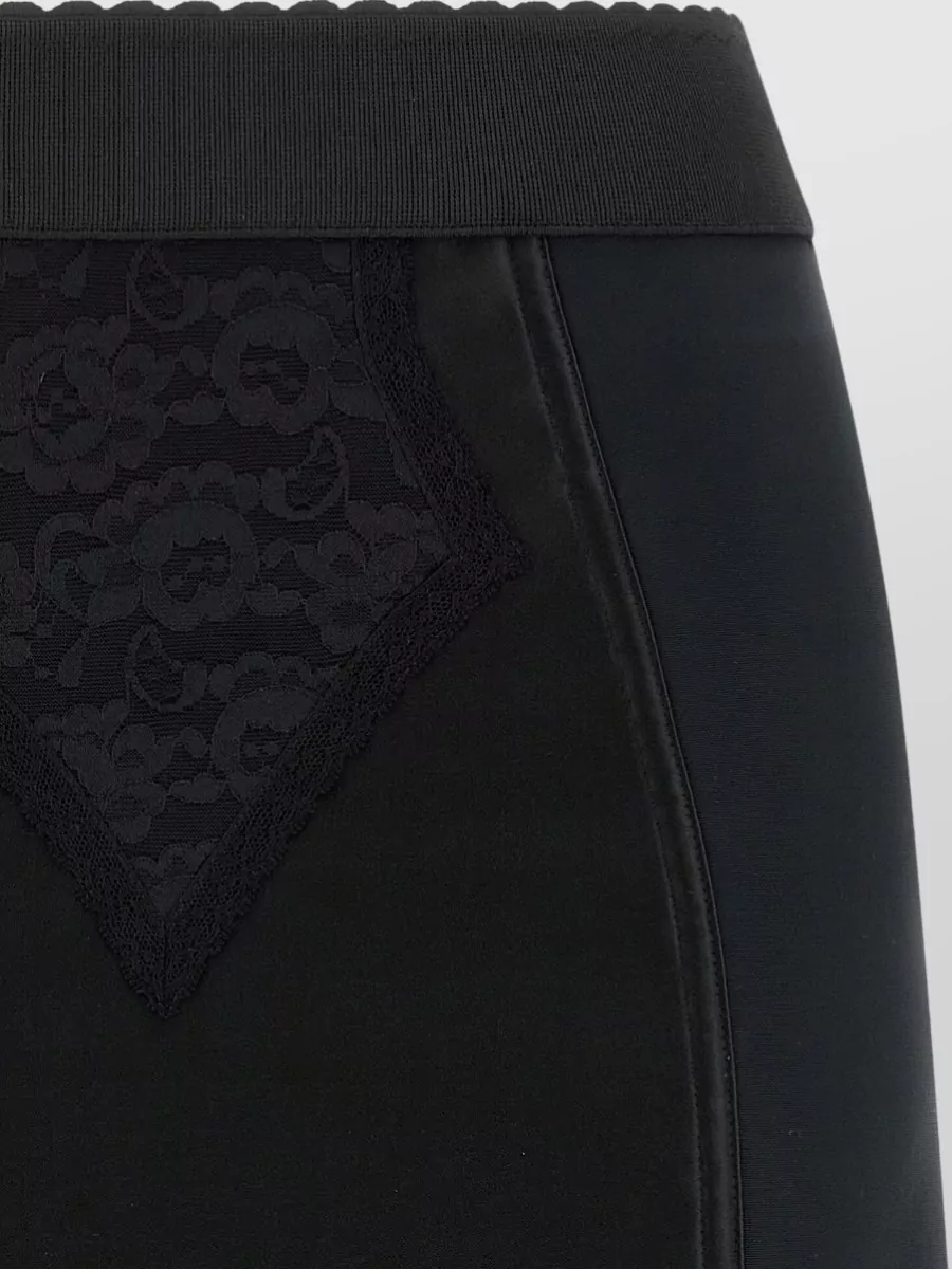 Dolce&Gabbana Skirt Featuring Lace Inserts And Elastic Waistband