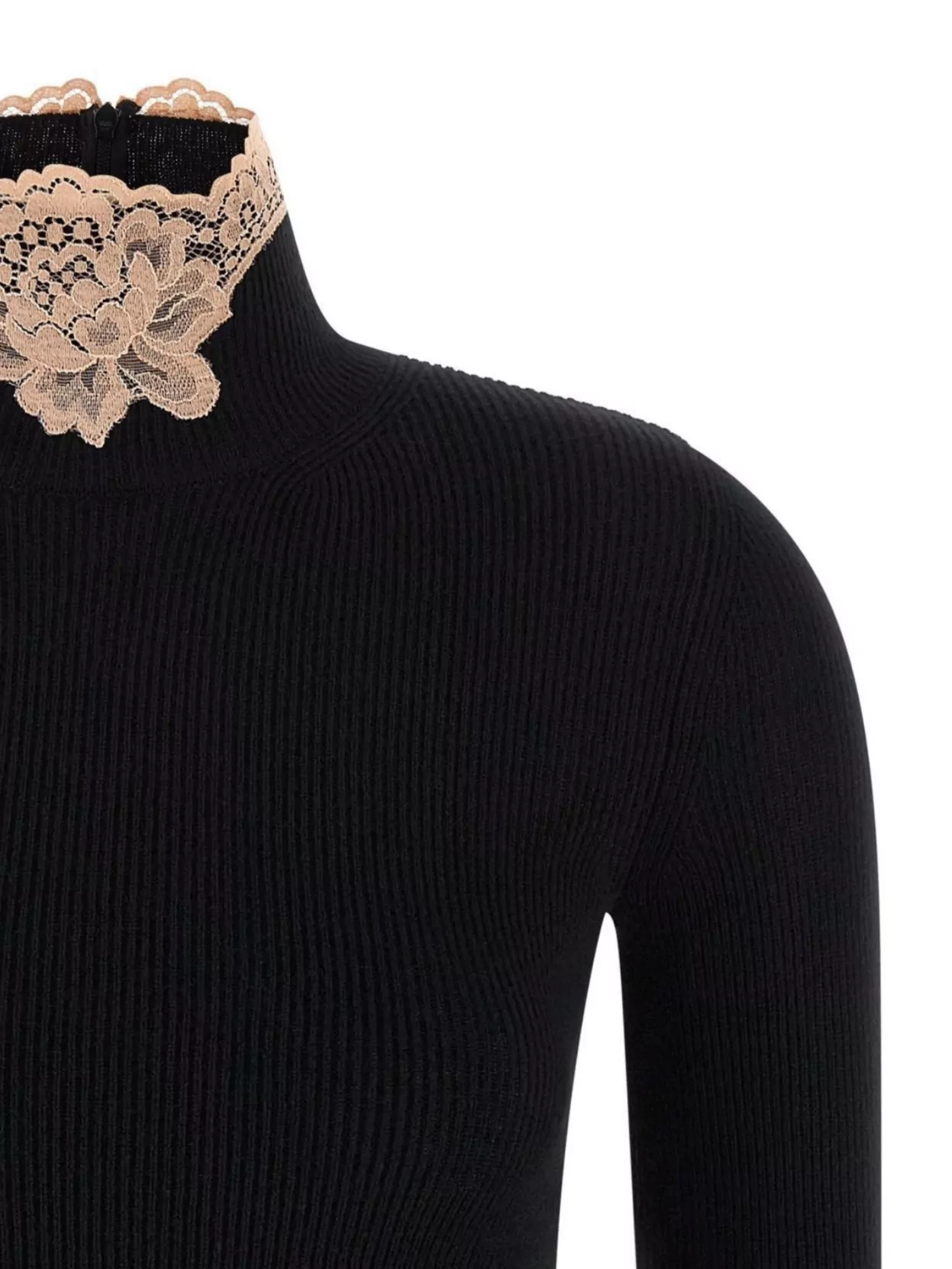 Valentino Garavani Cashmere Sweater With High Neck And Lace