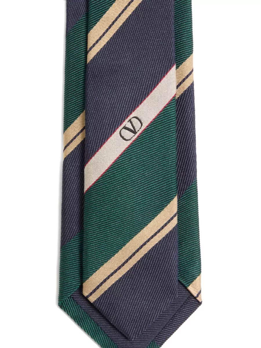 Valentino Garavani Silk Jacquard Regimental Tie