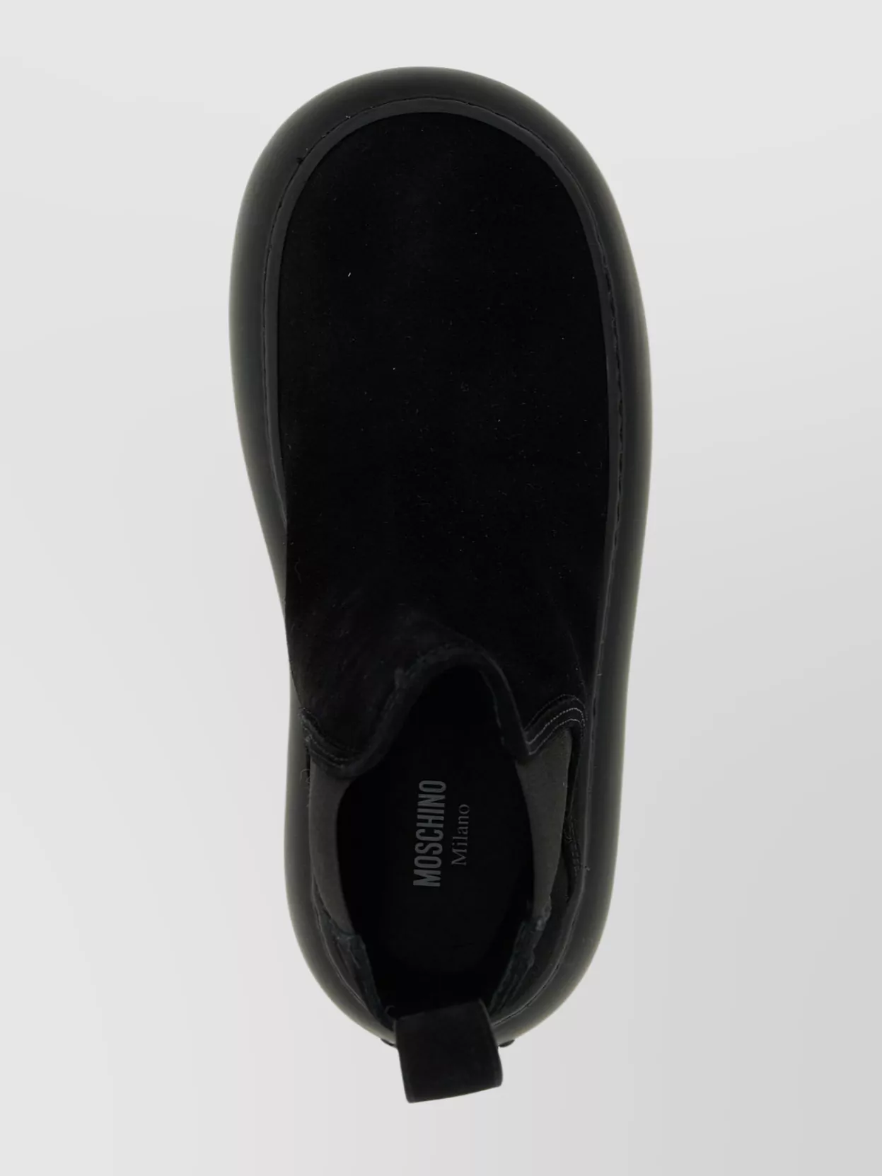 Moschino Round Toe Boots With Elastic Side Panels