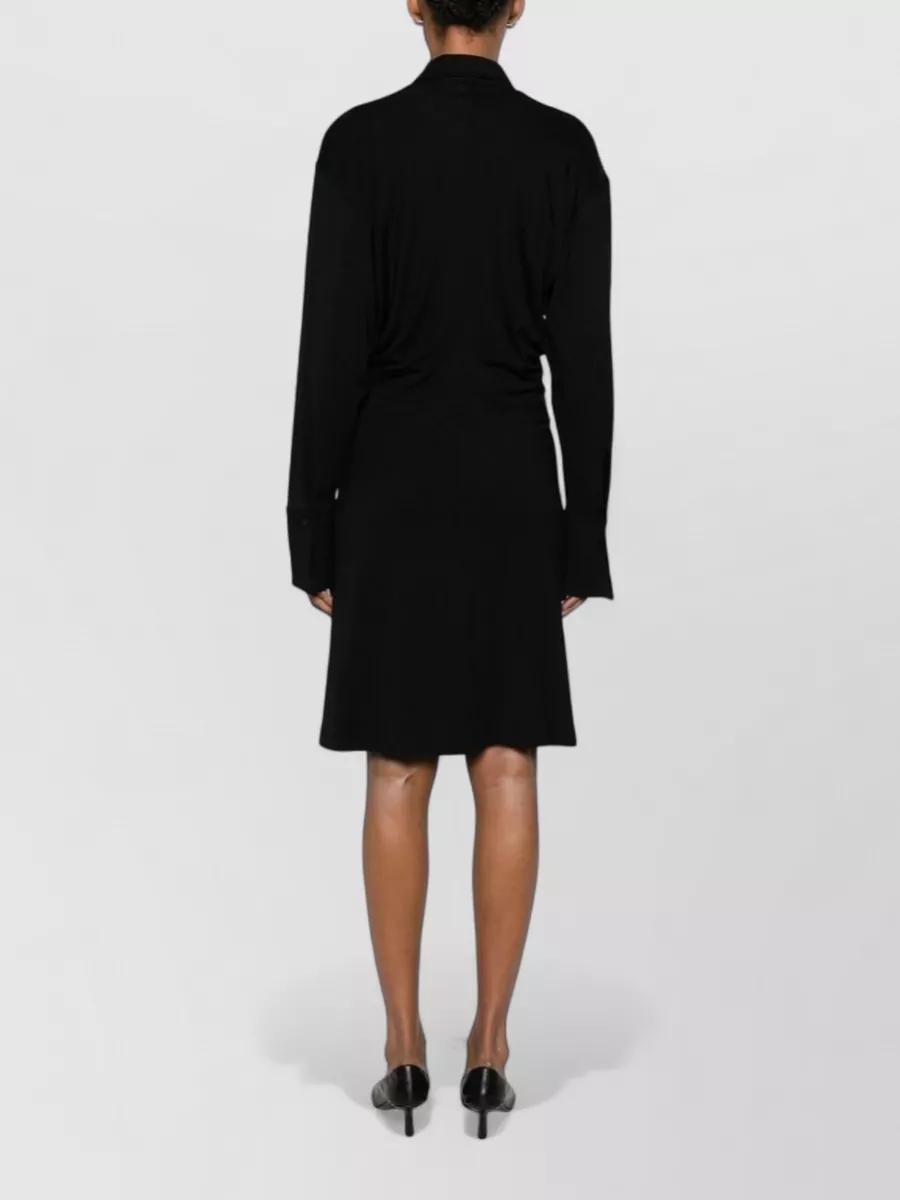 Totême Ruched Long-Sleeve Shirt Dress