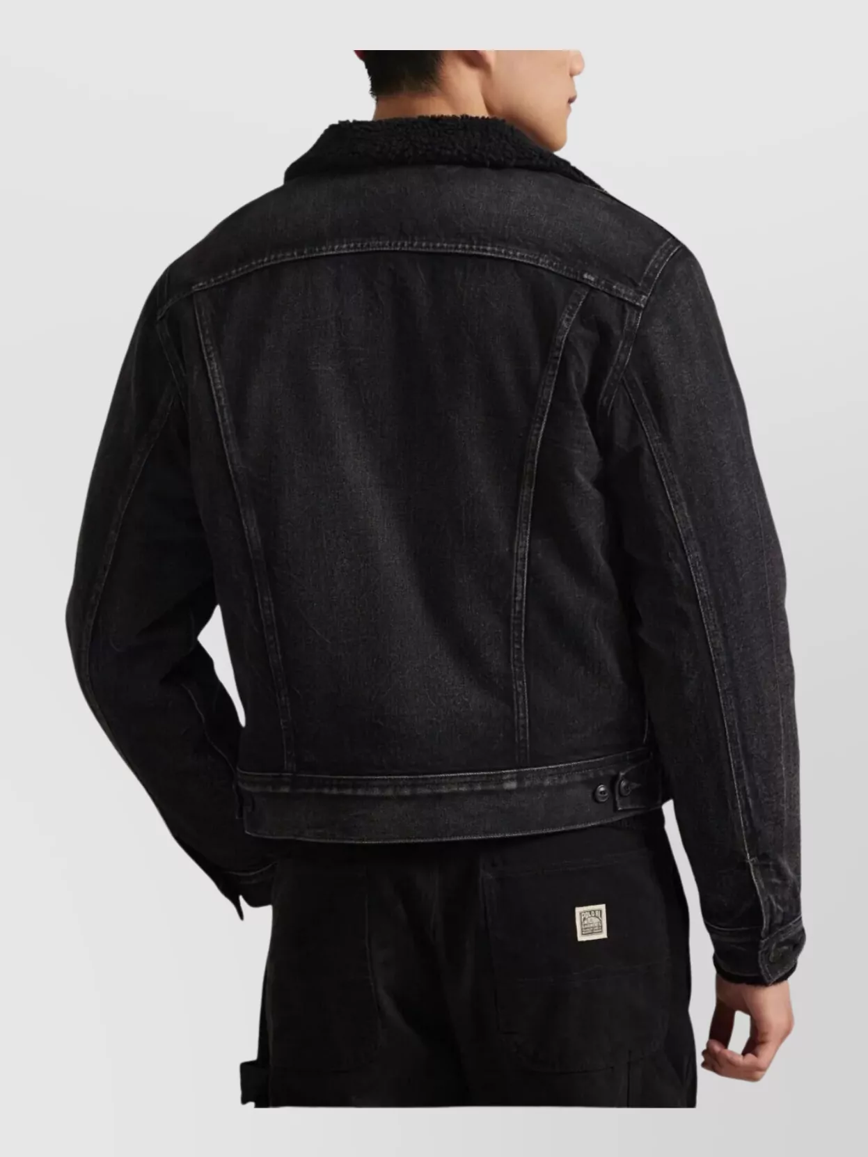 Polo Ralph Lauren Trucker Jacket Featuring Shearling Collar And Pockets