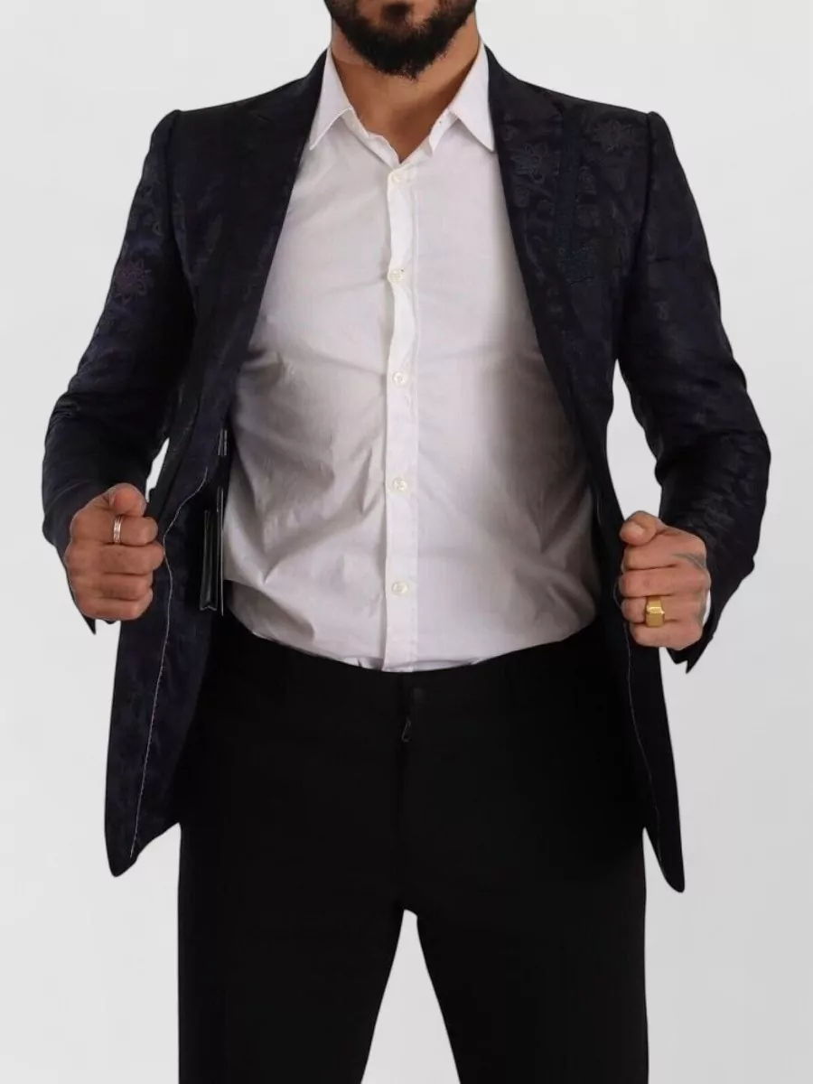 Dolce&Gabbana Silk Floral-Jacquard Single-Breasted Blazer