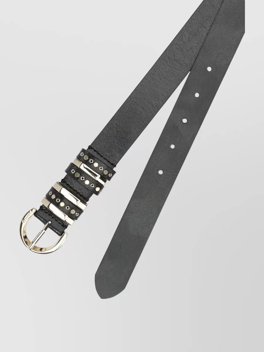 Pinko Studded Adjustable Length Leather Waist Belt