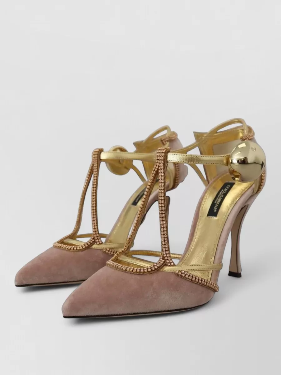 Dolce&Gabbana Crystal-Embellished T-Strap Sandals