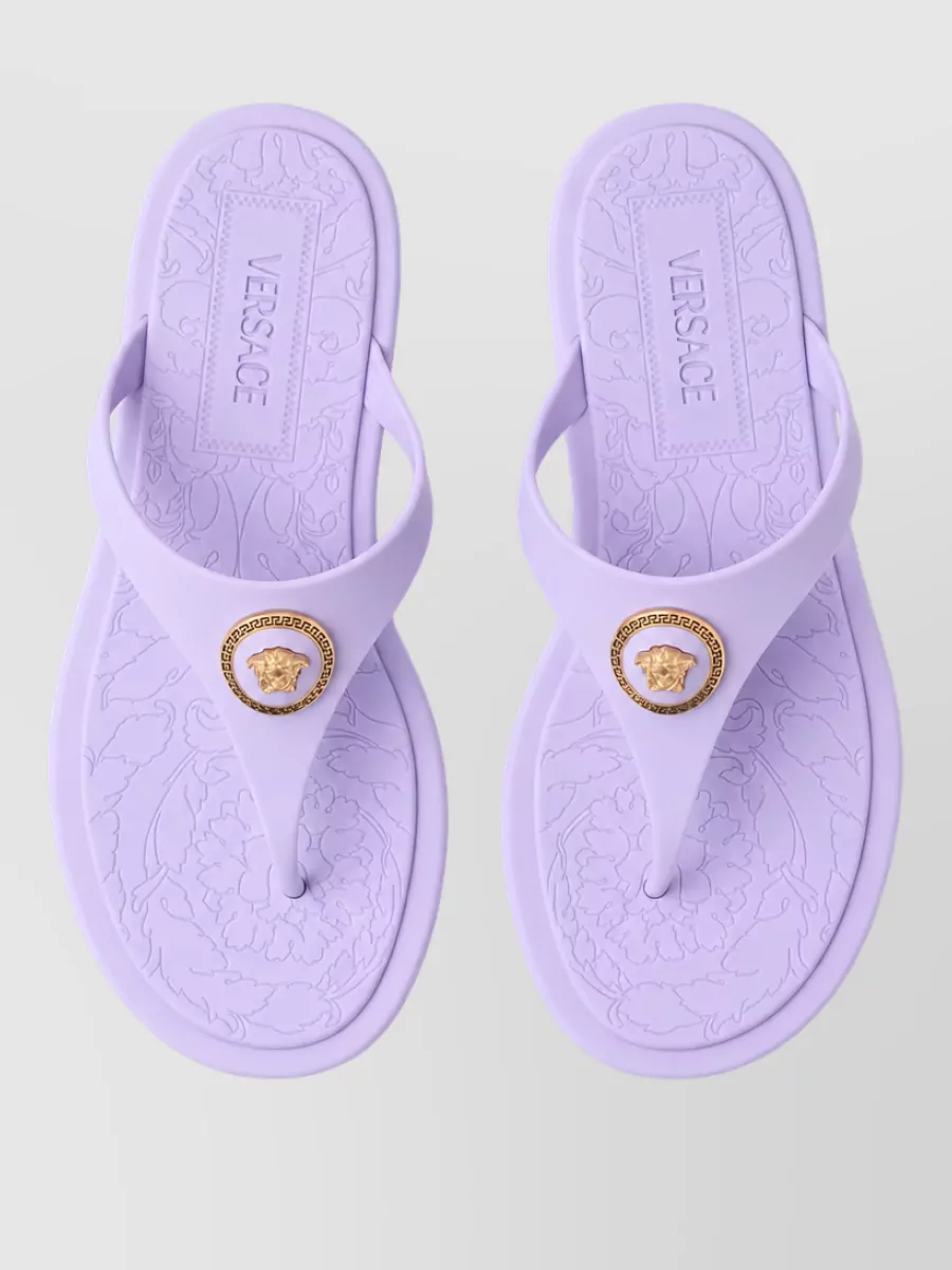Versace Rubber T-Strap Slides