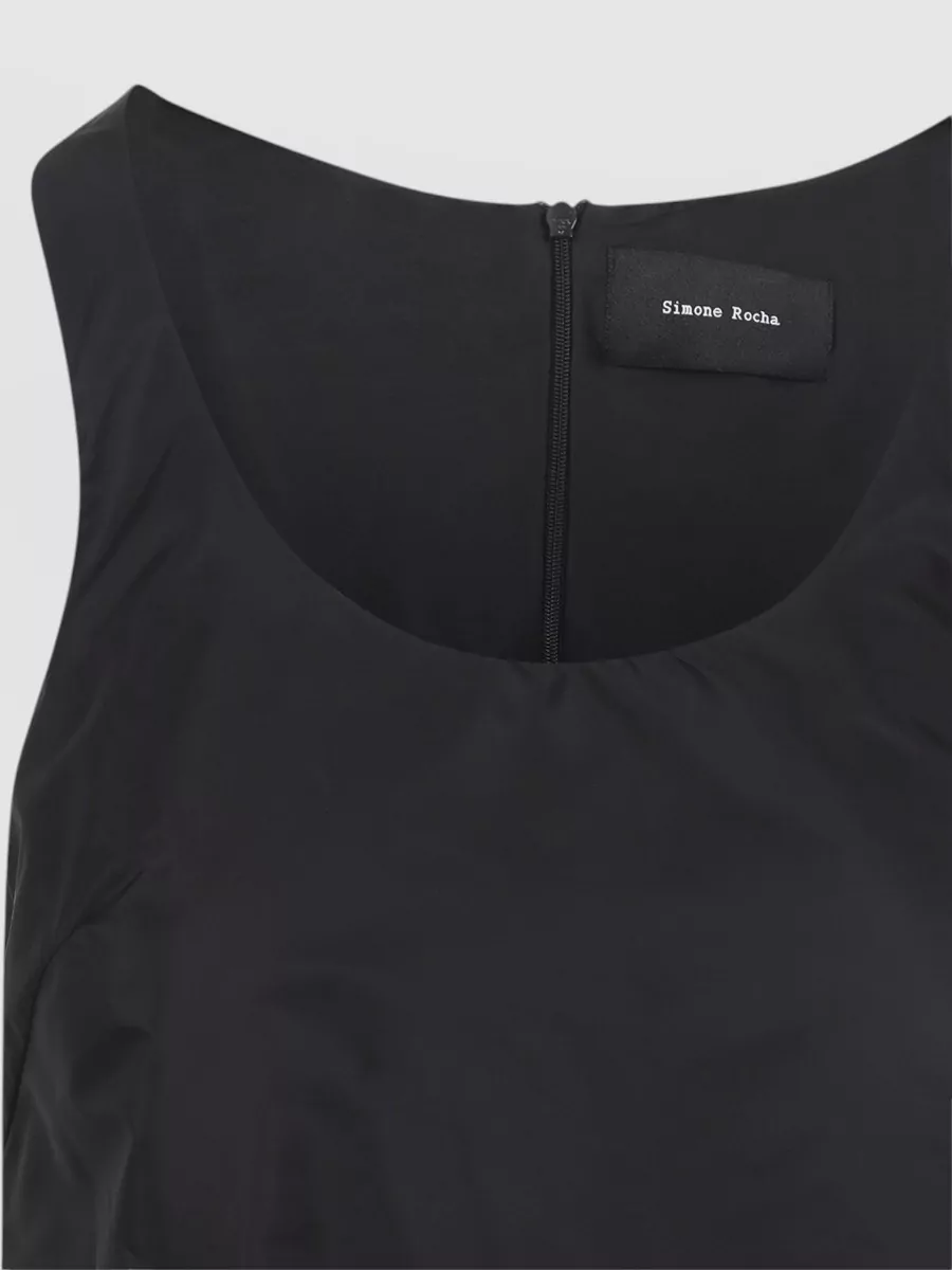 Simone Rocha Peplum Mini Dress Ruffled Hem Scoop Neckline