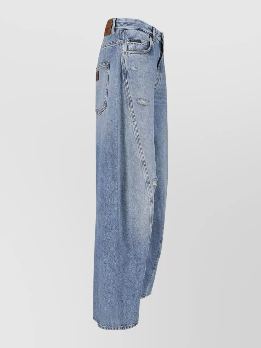 Dolce&Gabbana Straight Leg Trousers Distressed Five Pocket Design