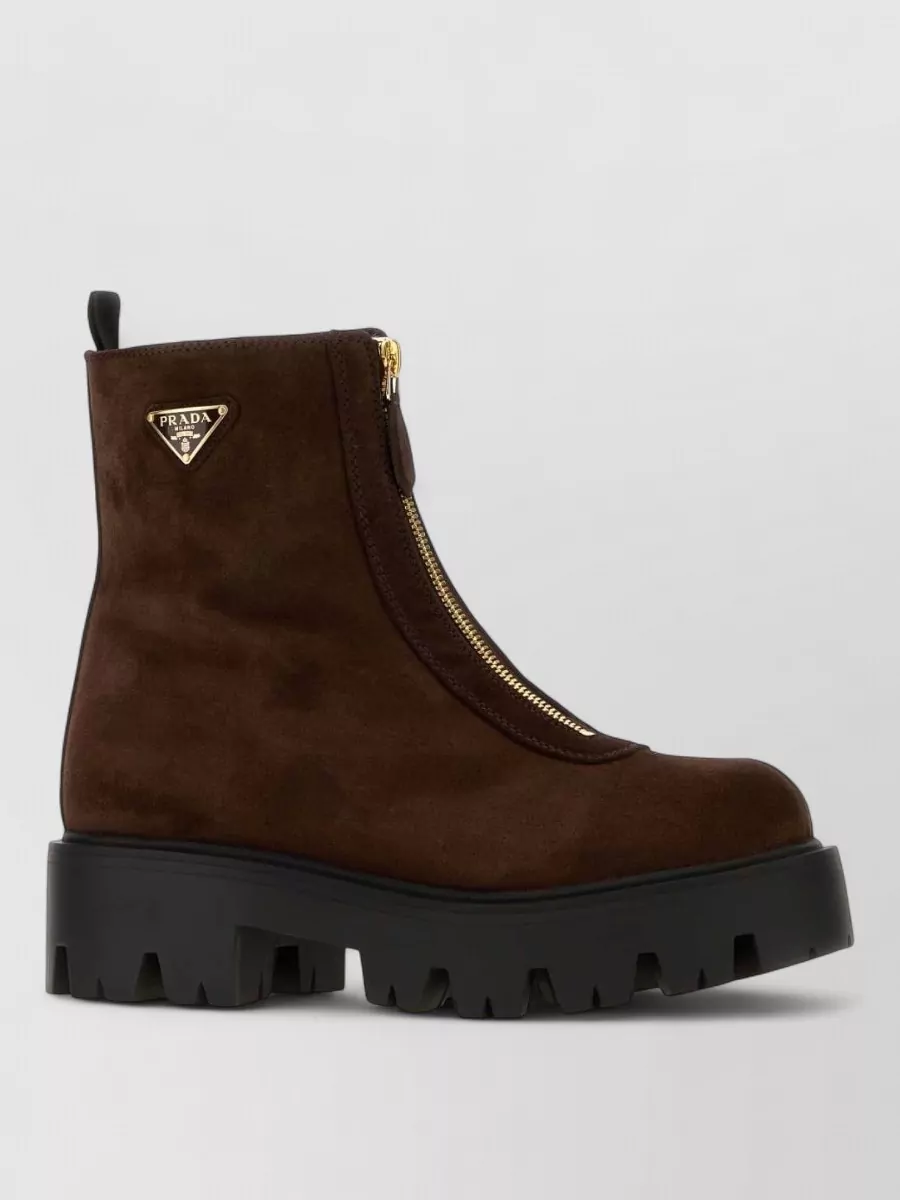 Prada suede ankle boots
