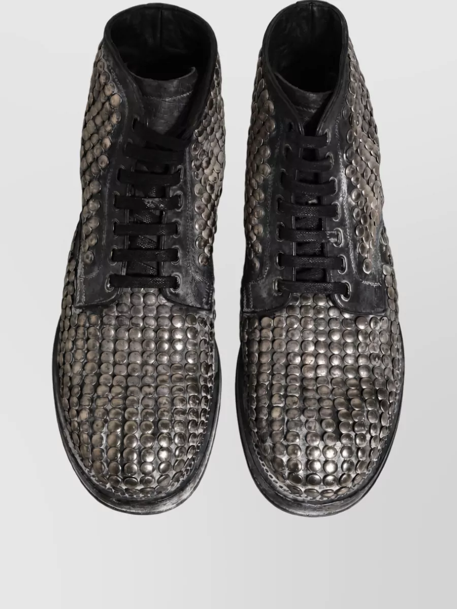 Dolce&Gabbana Leather Studded Ankle Boots