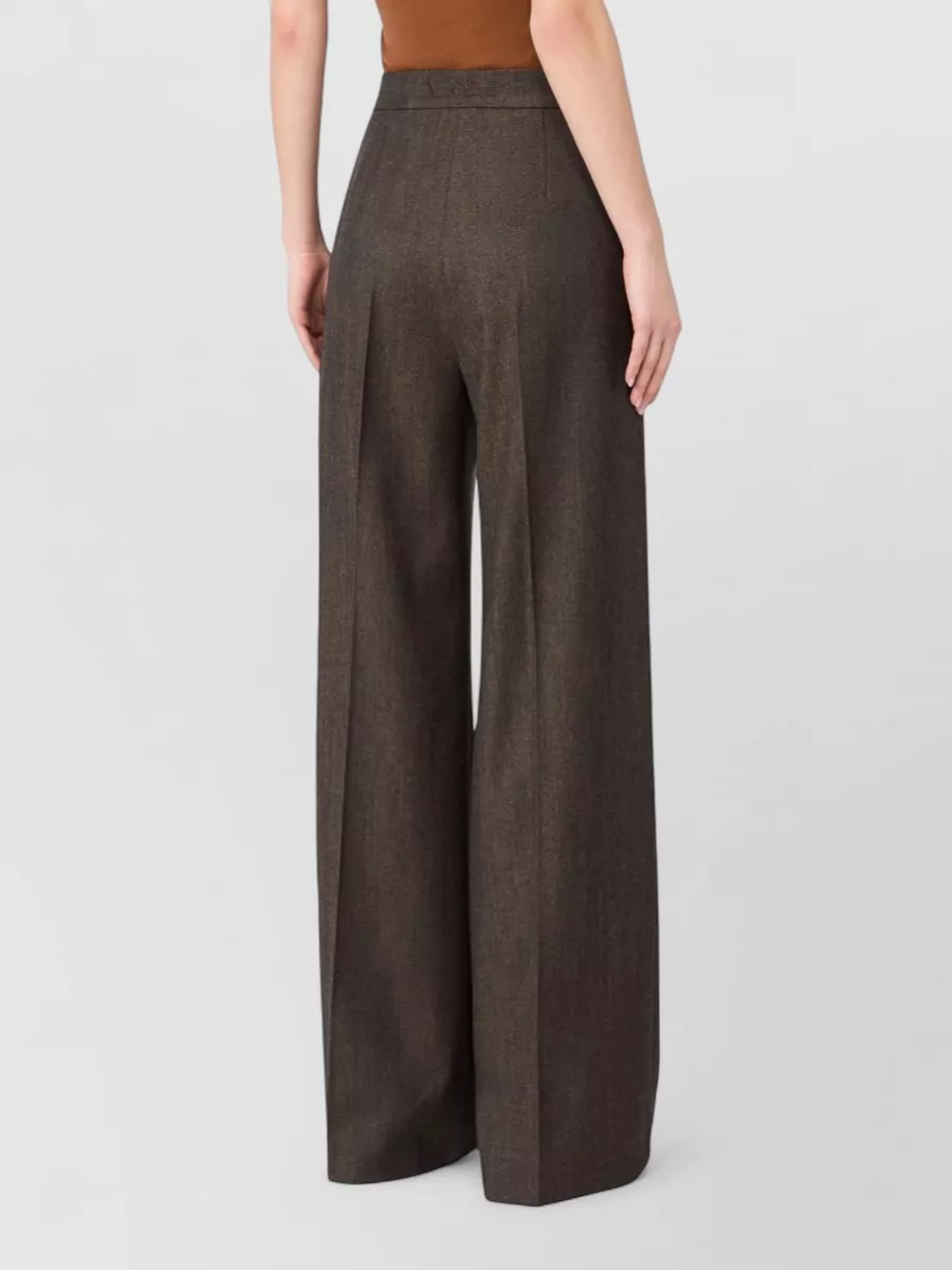 Max Mara Wool High-Rise Straight-Leg Tailored Trousers