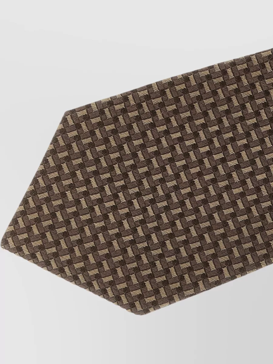 Brunello Cucinelli Silk Tie Slim Design Textured Fabric