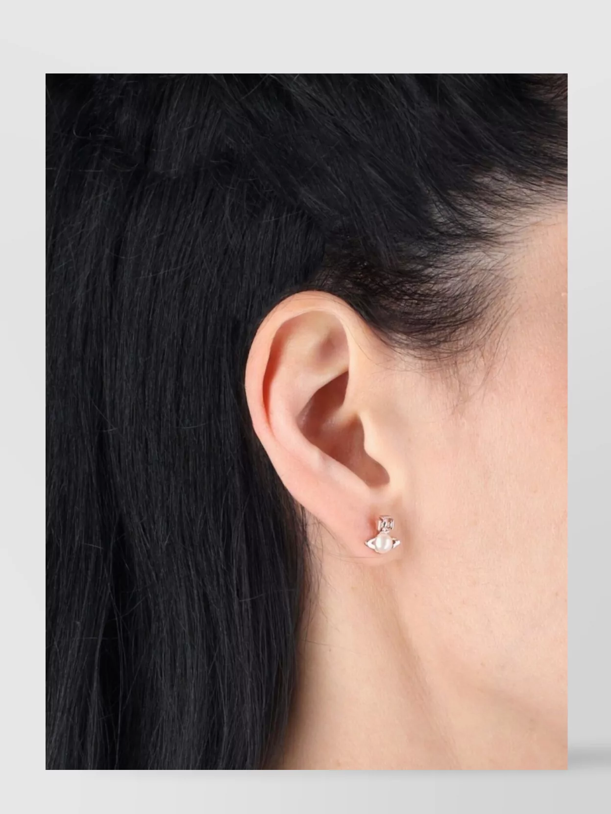 Vivienne Westwood Pearl Embellished Rose Gold Stud Earrings