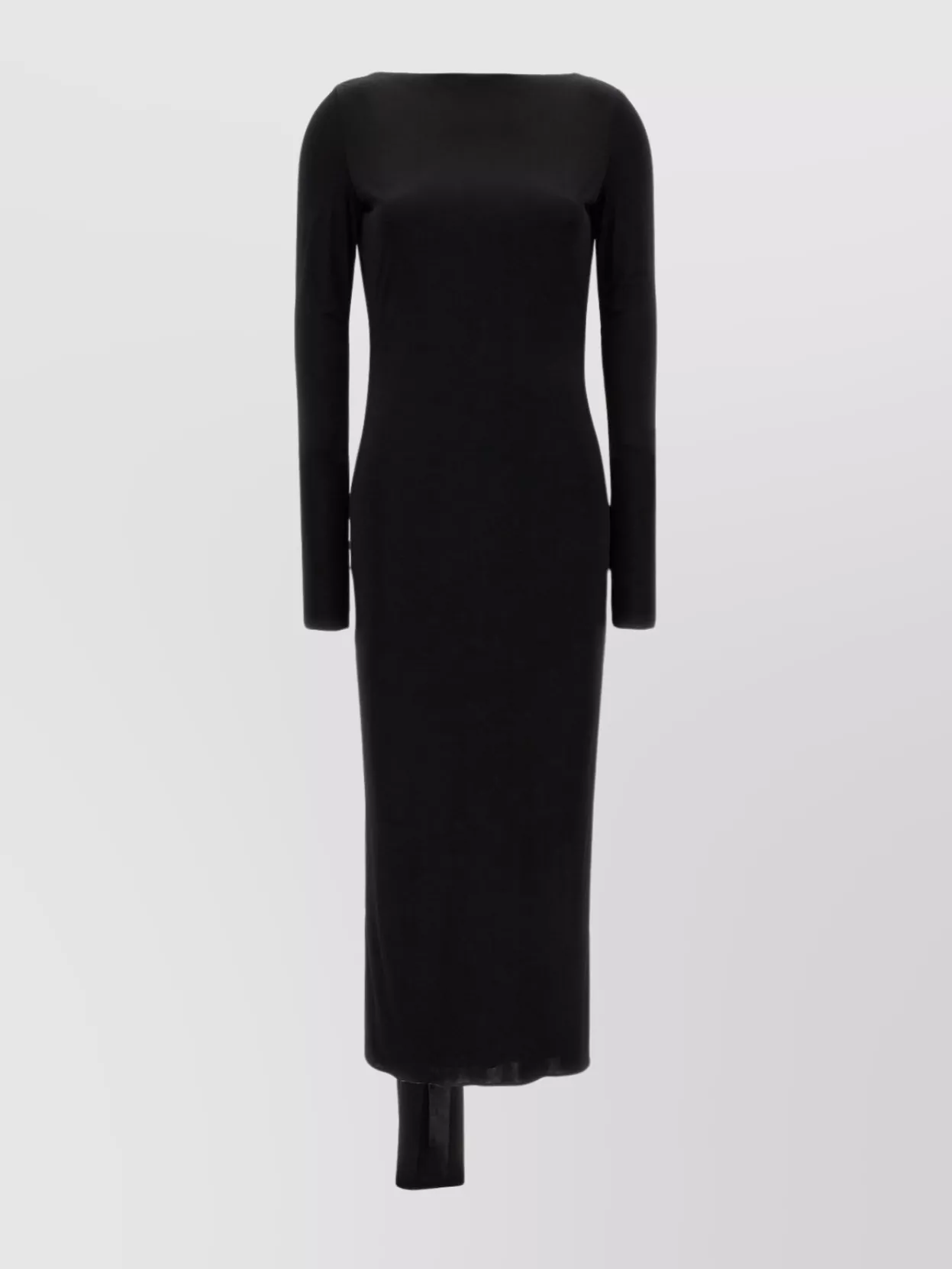 Versace Vacation Capsule Long Dress With Back Drape In Black