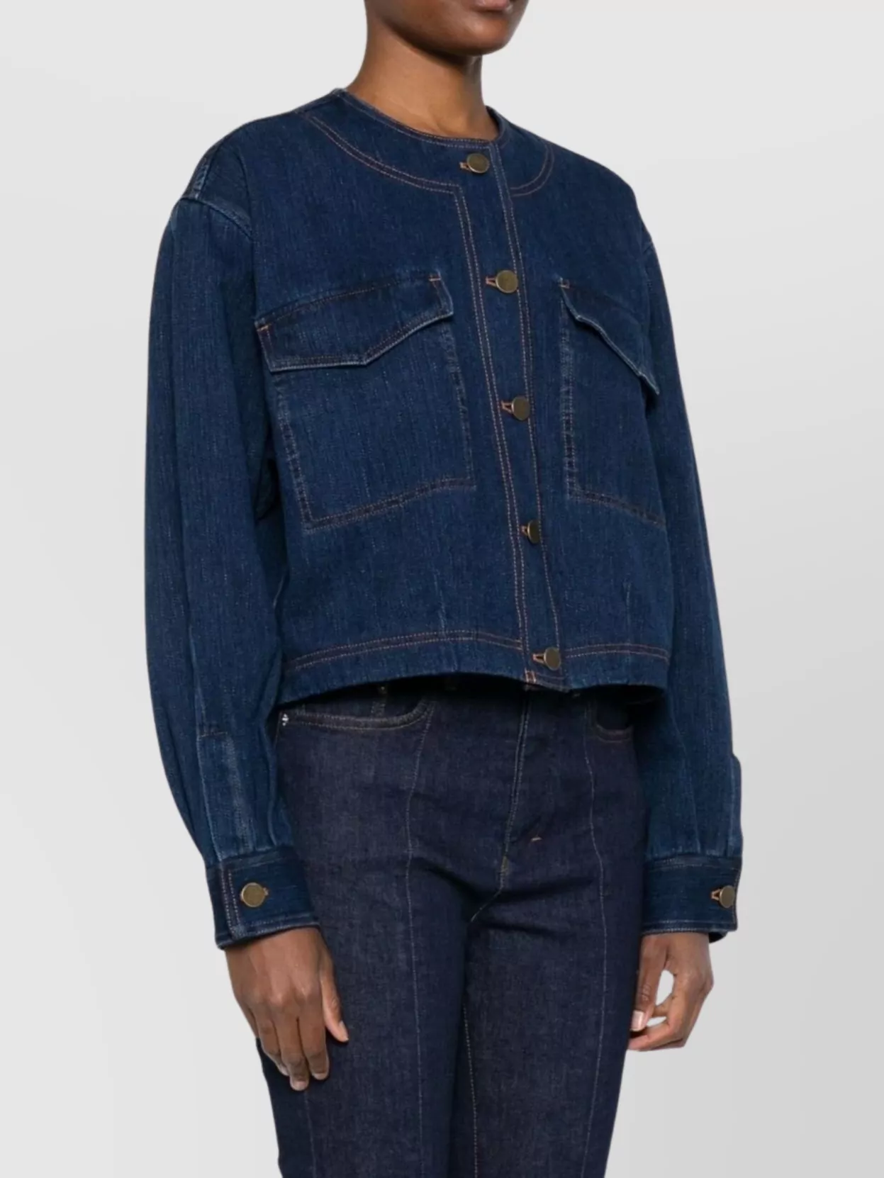 Forte Forte Cotton Overshirt With Chest And Patch Pockets In Blue