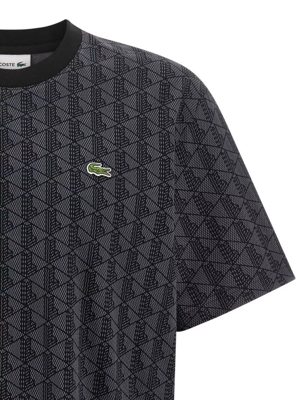 Lacoste Geometric Patterned Short Sleeve T-Shirt