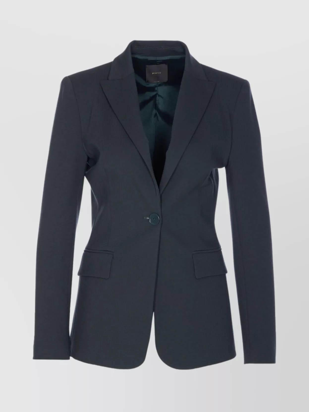 Pinko Tailored Jacket With Flap Pockets And Notched Lapels In Blue