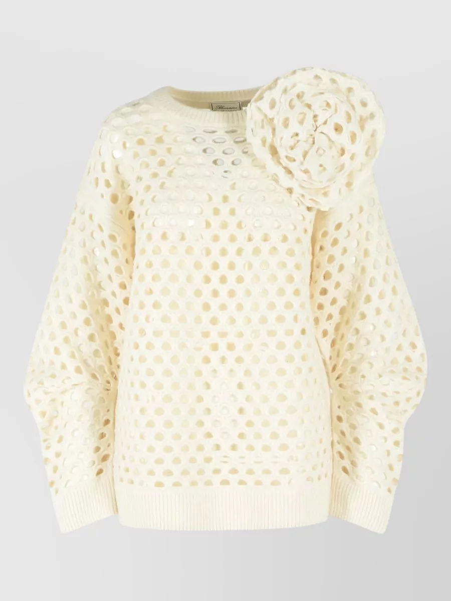 Blumarine Openwork Wool Cardigan