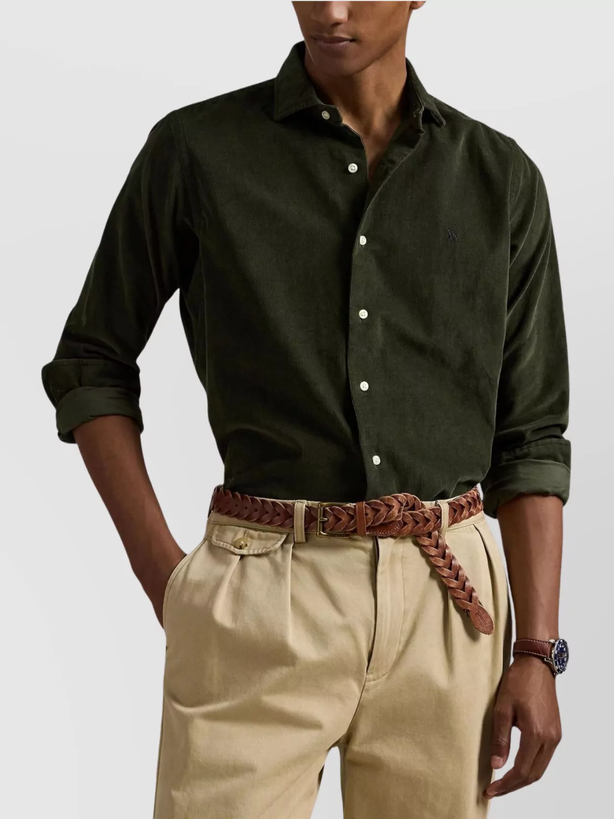 Polo Ralph Lauren Collared Shirt With Cuffed Long Sleeves