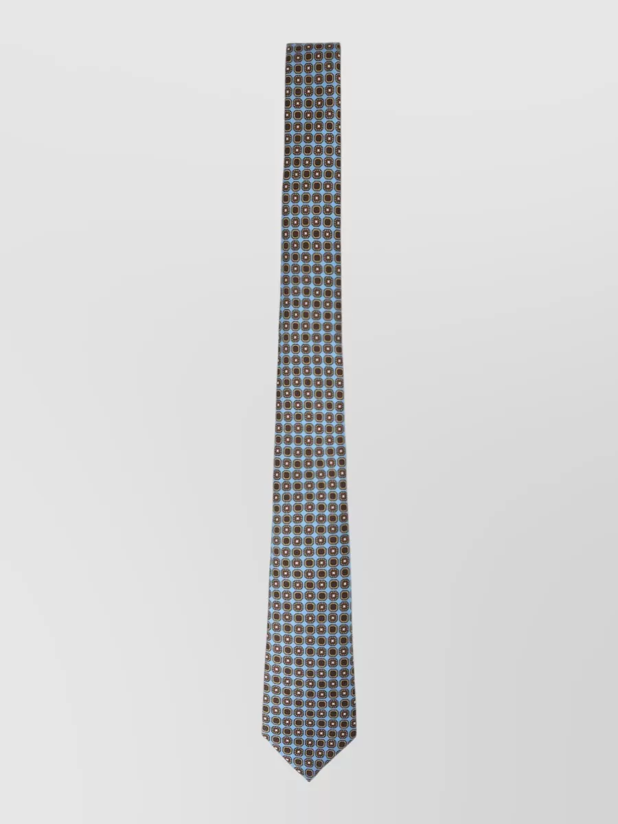 Kiton silk printed tie