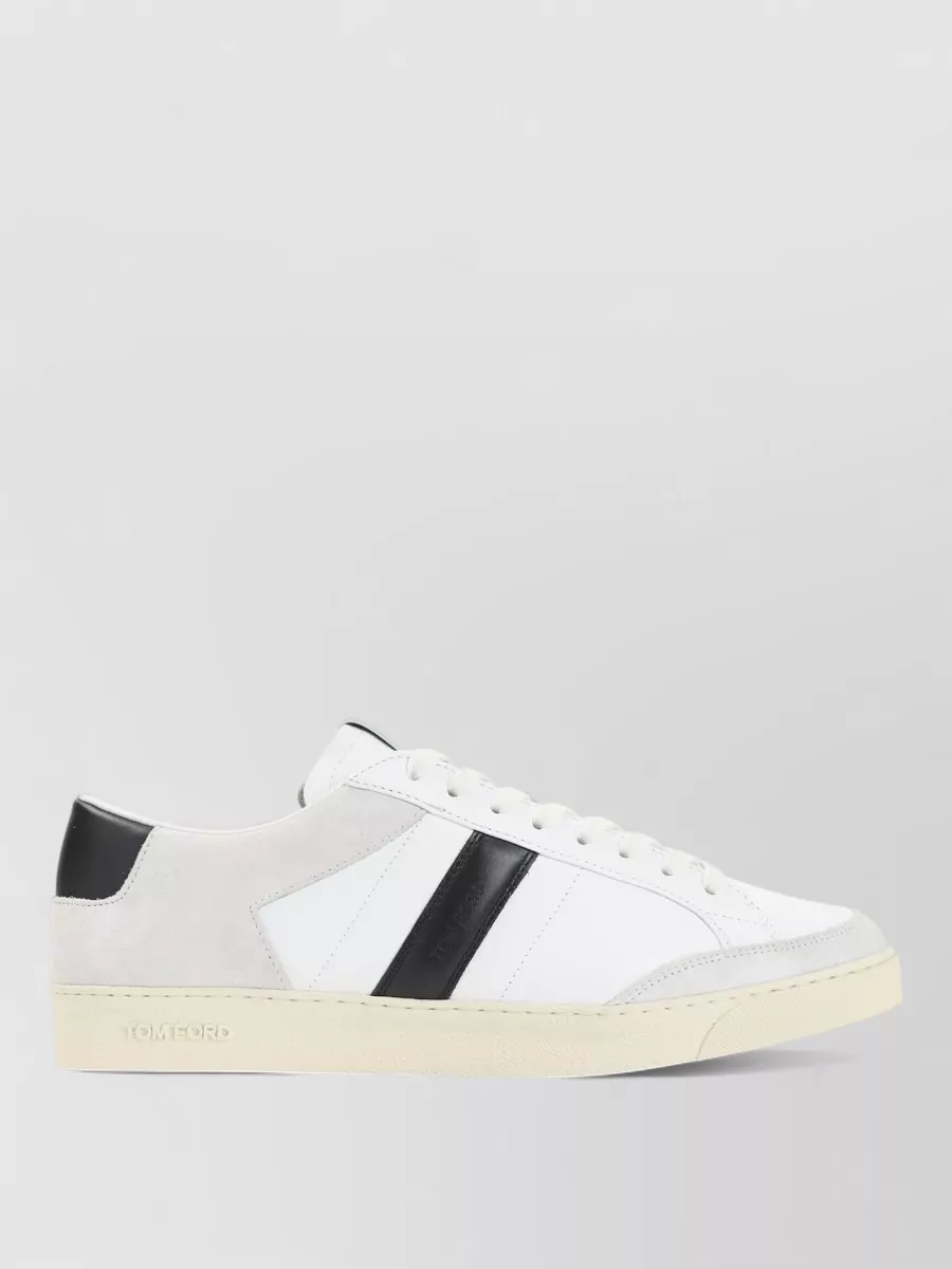 Tom Ford Leather Paneled Low-Top Sneakers