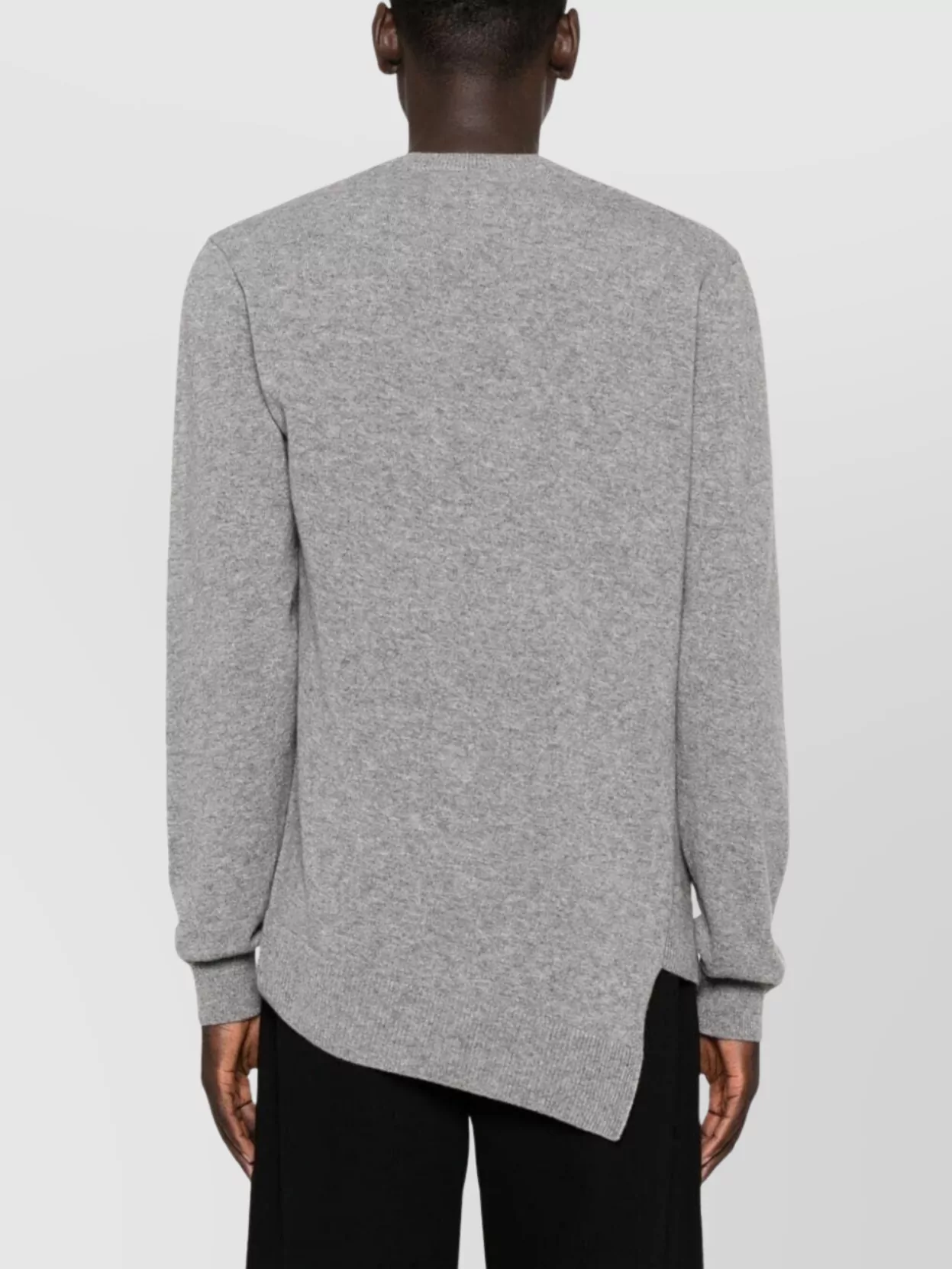 Comme Des Garçons Asymmetric Hem Long Sleeve Knit Sweater