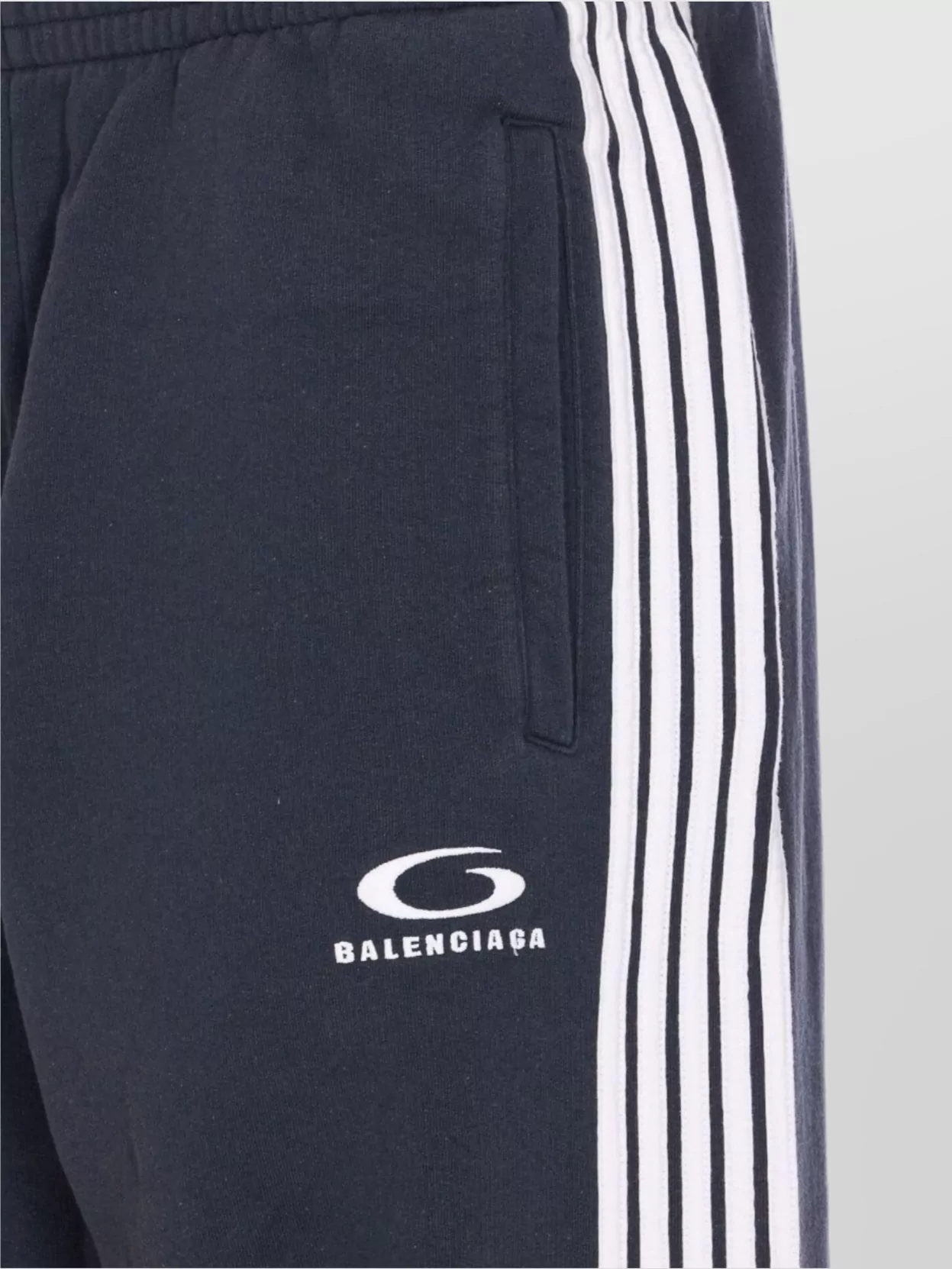 Balenciaga Baggy Sweatpants With Stripes And Wide Leg In Blue