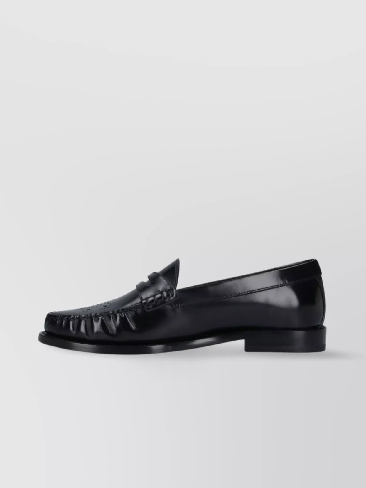 Celine Loafers With Perforated Detail And Shiny Finish