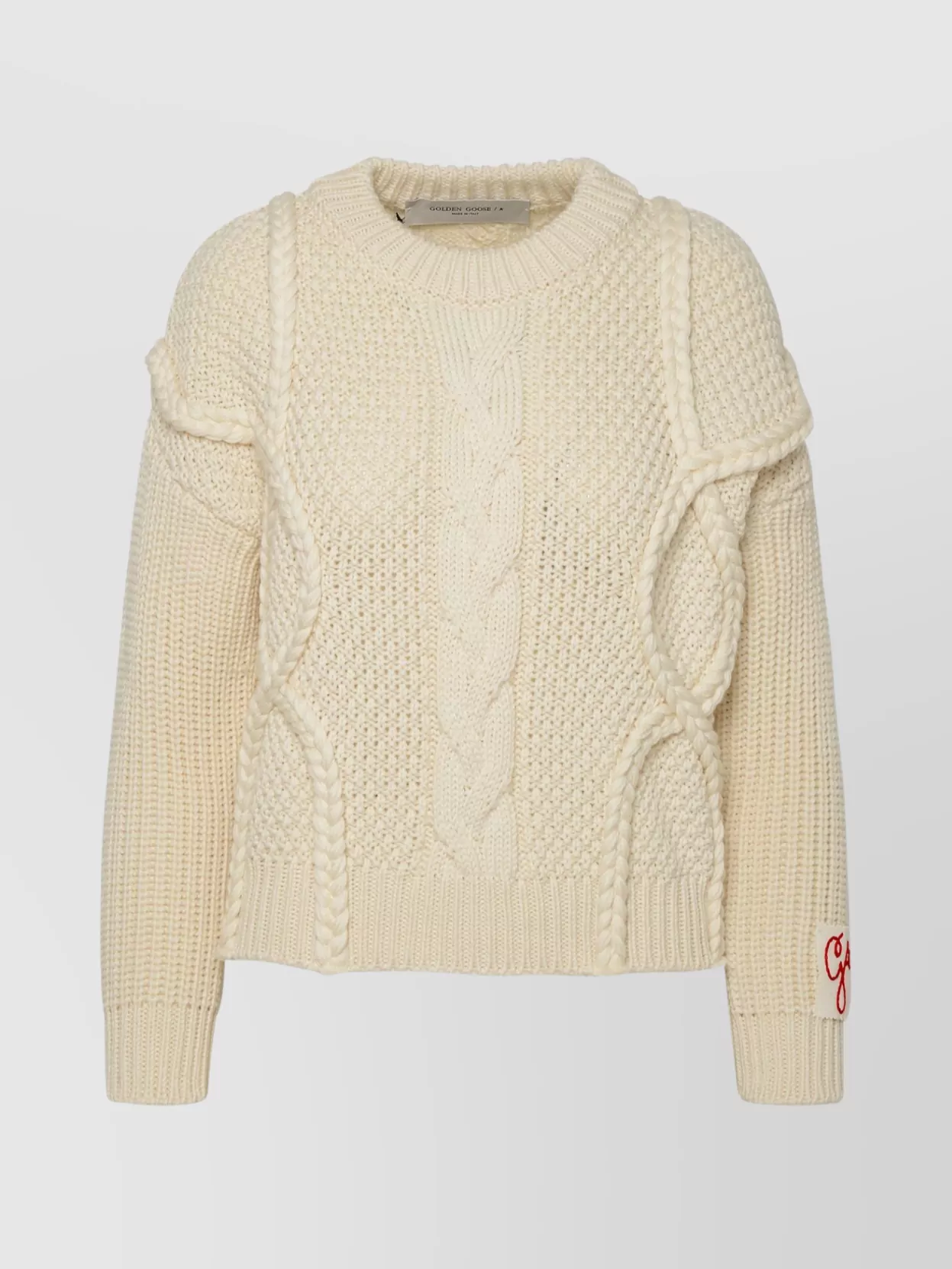 Shop Golden Goose Wool Cable Knit Sweater