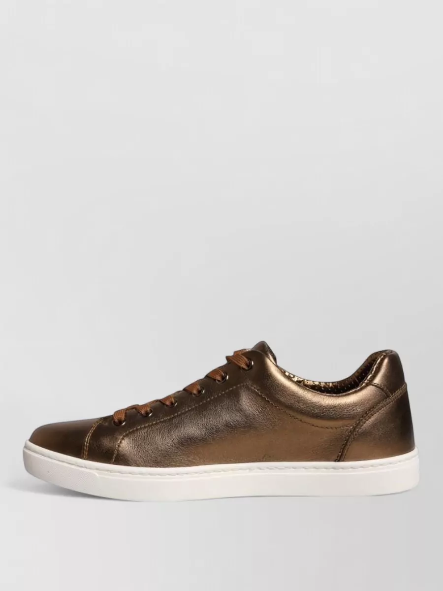 Dolce&Gabbana Leather Logo Lace-Up Sneakers